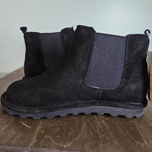 Bearpaw Size 9 Women's Drew Black Suede Wool Lined Ankle Pull On Boots NEW - Picture 7 of 11